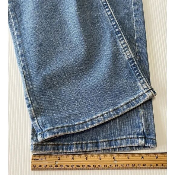 Wrangler Relaxed Bootcut Men's 34x30 Mid Rise Blue Jean whiskered - Picture 9 of 13